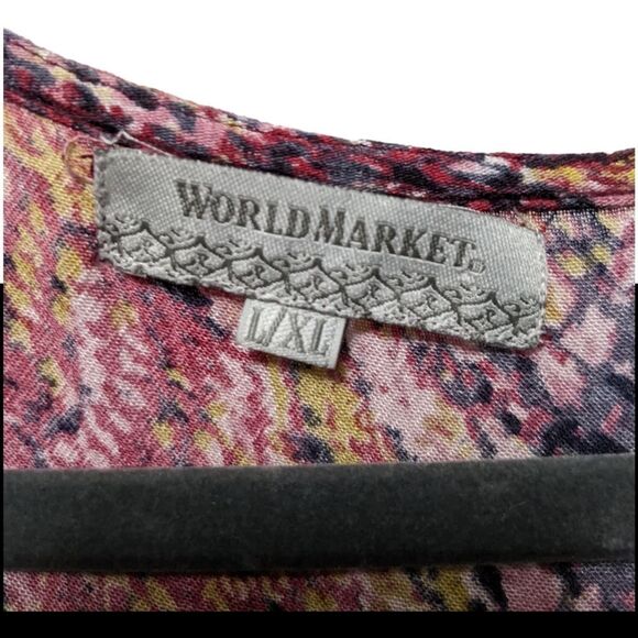 WORLD MARKET Mythical Multicolor Snake Print Tassel Boho Dress L/XL - Picture 4 of 7